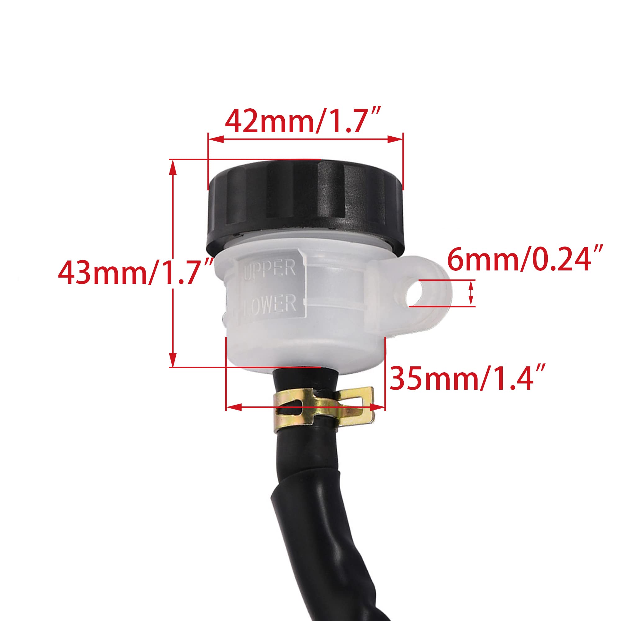 WOOSTAR Posteriore Cilindro Maestro del Freno con Serbatoio Sostituzione per Cinese 50cc 70cc 90cc 110cc 125cc ATV Dirt Pit Bike