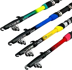 Vara de Pesca Telescópica MFK, 1.70 Metros, 10 Lbs, Molinete, Multicolorida