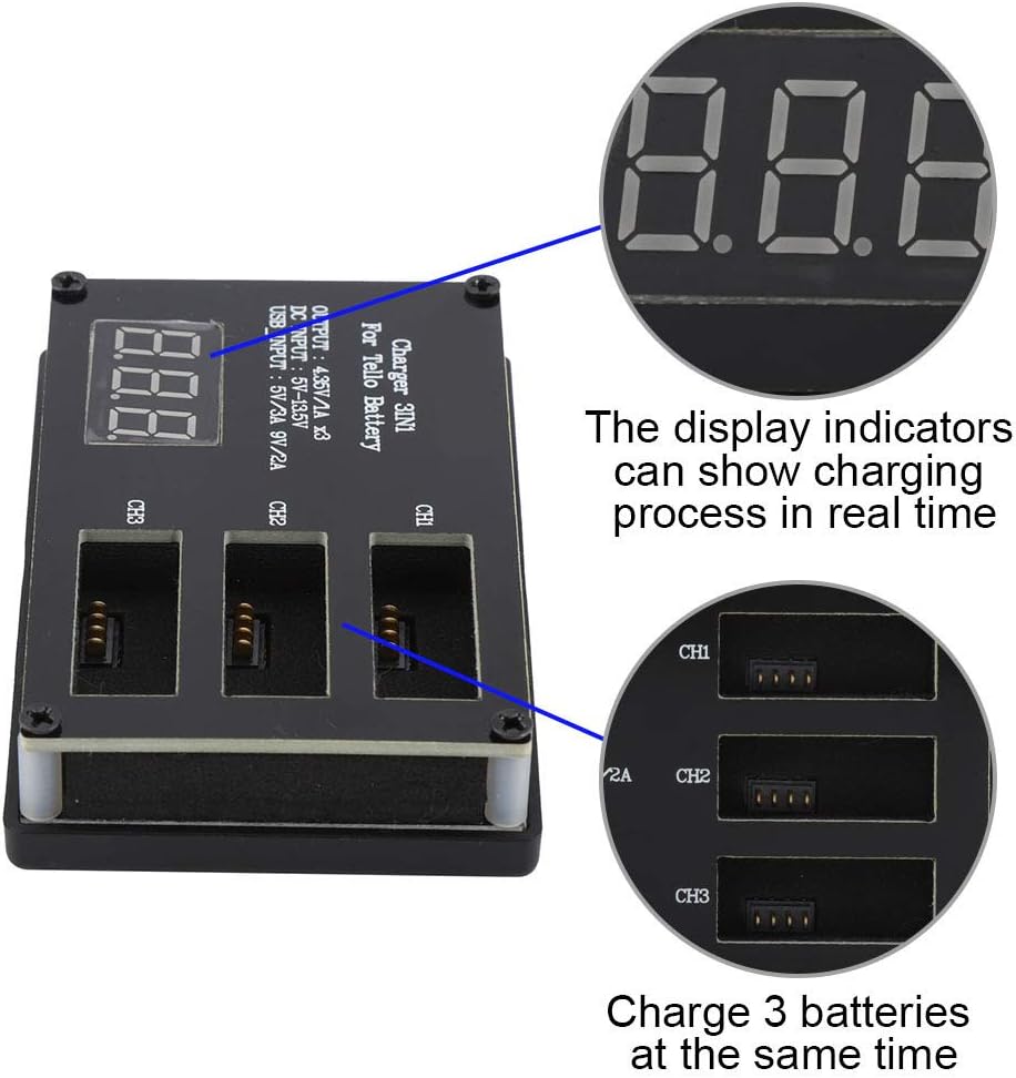 Multi Battery Charging, 3 In 1 Multi Battery Intelligent Charger Charging Hub Housekeeper for Tello Drone