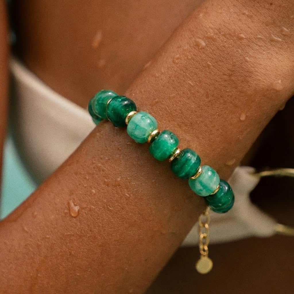 Colorful Beaded Bracelets for Women - Trendy Summer Beach Resin Beads Bracelets, Chunky Statement Jewelry Gifts for Vacation Holiday