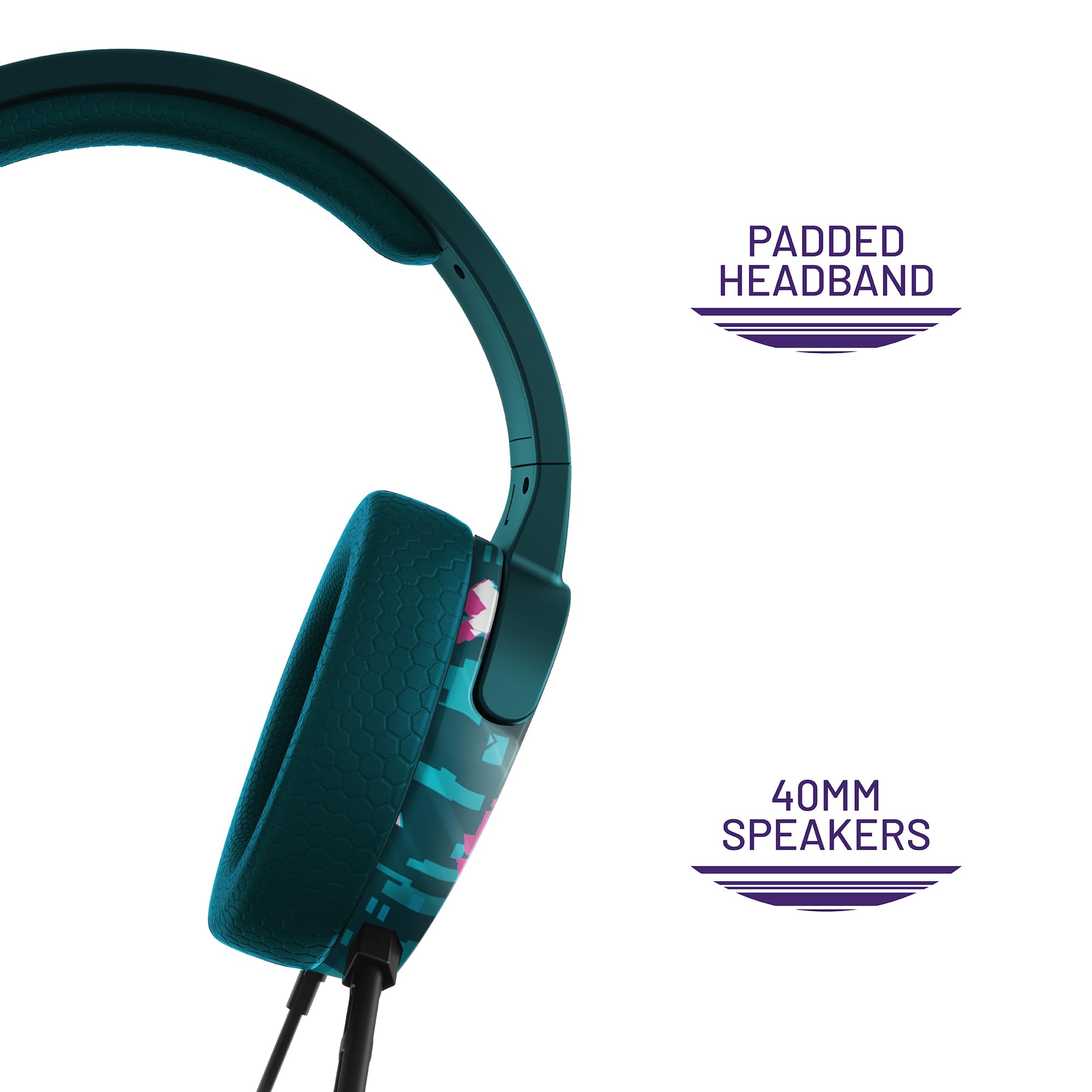 STEALTH Auriculares Gaming Panther Glitch - Verde Azulado, Over Ear compatibles con PS4/PS5, Xbox, Switch, PC con micrófono Flexible, Jack de 3.5mm, Cable de 1.5m, Ligero, cómodo y Duradero