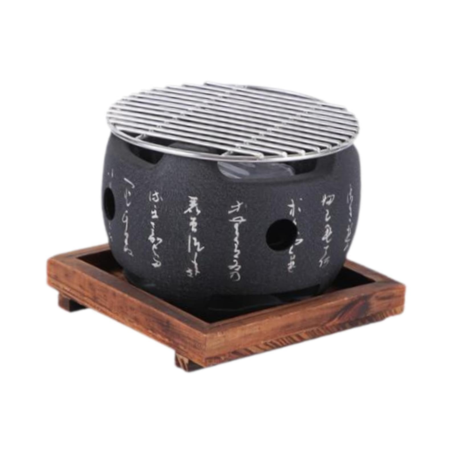 Griglia a carbonella giapponese compatta per picnic al chiuso, robusta piastra grill Hibachi con accessori, perfetta per gli appassionati di barbecue (15 x 15 x 13 cm)