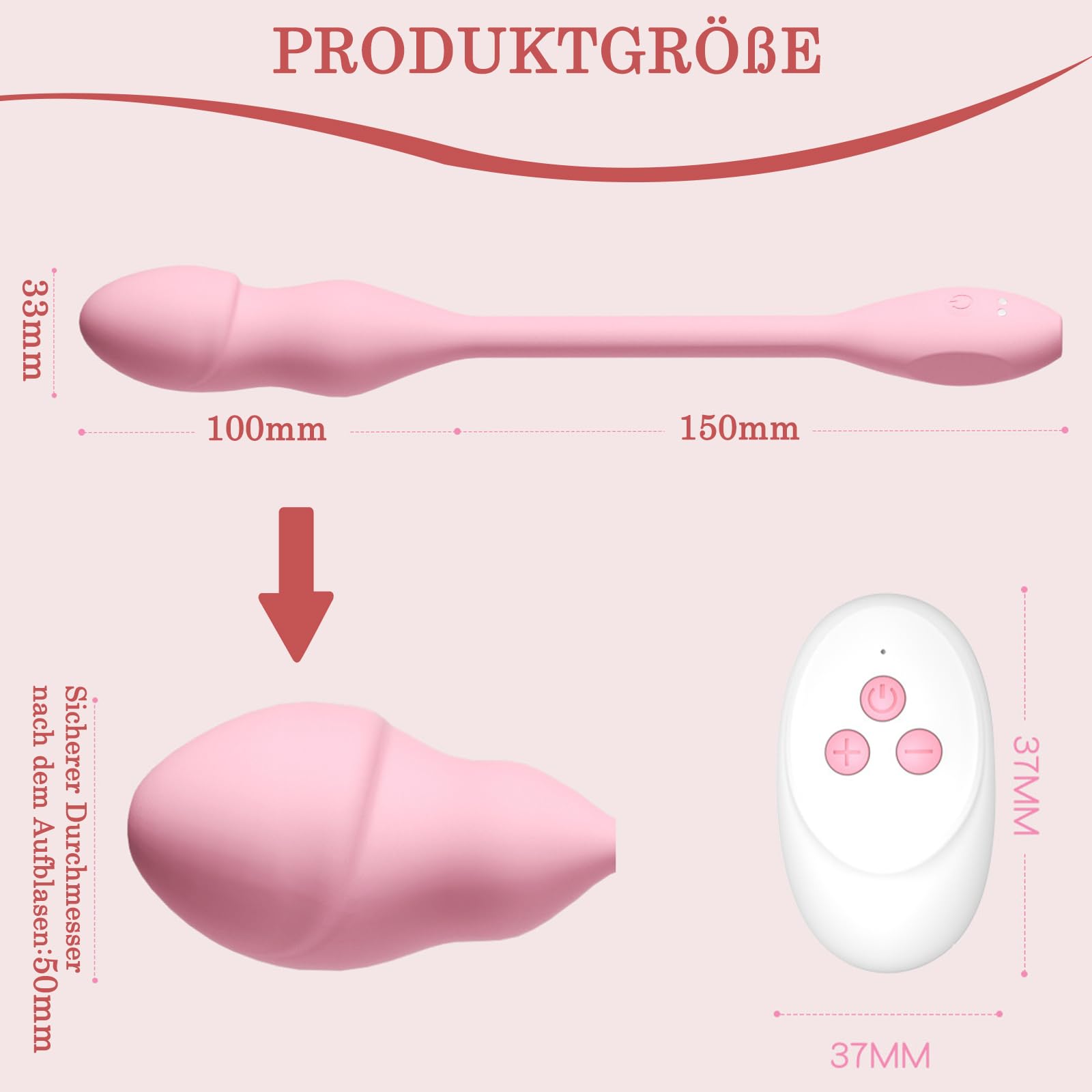 BDSMYEE Plug Anal Gonflable Buttplug Femme, Vibromasseur Plug Anal Gonflable avec 10 Modes de Vibration Stimulation du Point G Jouets Sexuels de Masturbation pour Femmes