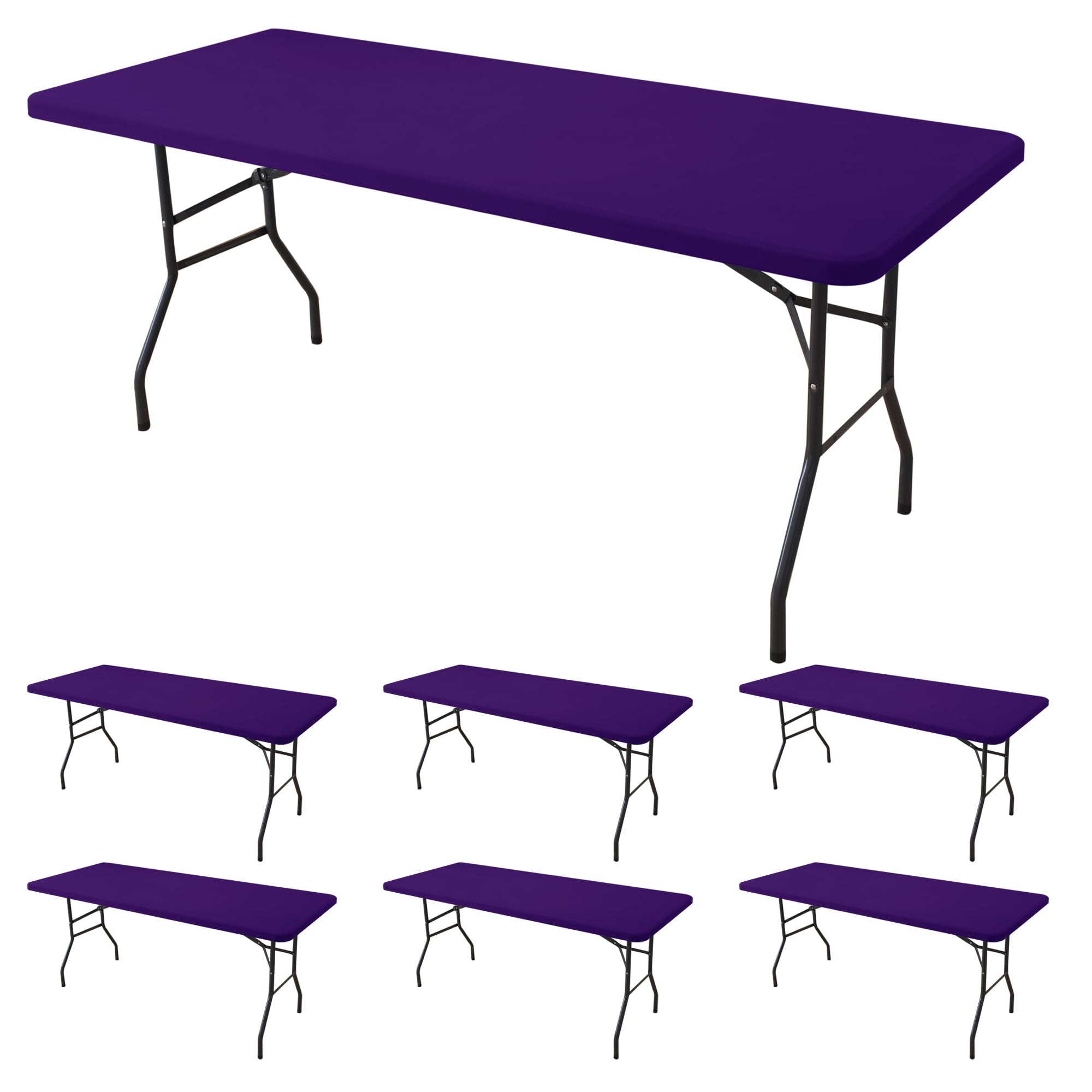 Black Fitted Tablecloth - 6ft Rectangle -27 Black Fitted Tablecloth - 6ft Rectangle -27