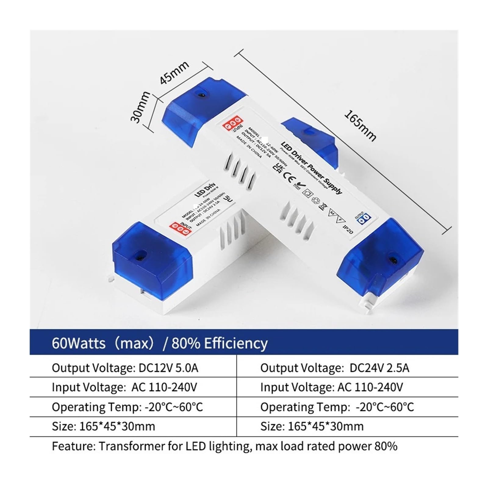 Sterownik LED AC 110-240 V, transformator oświetlenia 100 W, 80 W, 60 W, 36 W, 24 W, 12 W, adapter taśmy świetlnej DC 12 V 24 V, stałe napięcie, 1 szt. (36 W, DC 12 V)