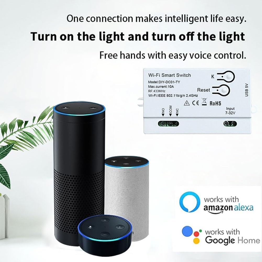 Interrupteur Intelligent USB 5 V Wi-FI pour Maison connectée, pour Appareil domotique, minuterie télécommandée avec Commande vocale et économie d'énergie