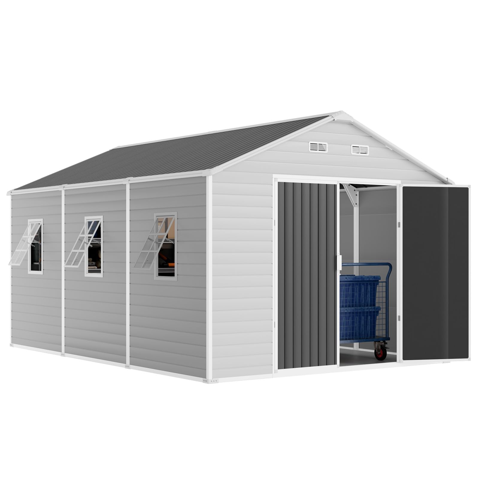 WACASA 10x14 FT Large Resin Plastic Outdoor Storage Shed