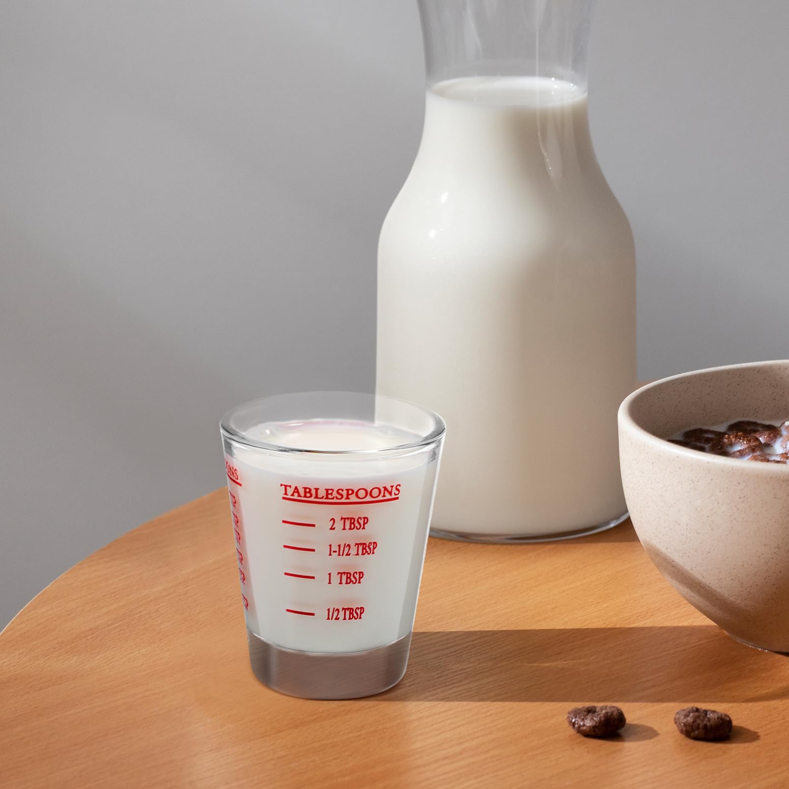 ULTECHNOVO 8 Pezzi Graduati Vetro Trasparente da Misurini per Cucina con Segni Chiari per Misurazioni Accurate per Espresso e Ricette Piccole Quantità