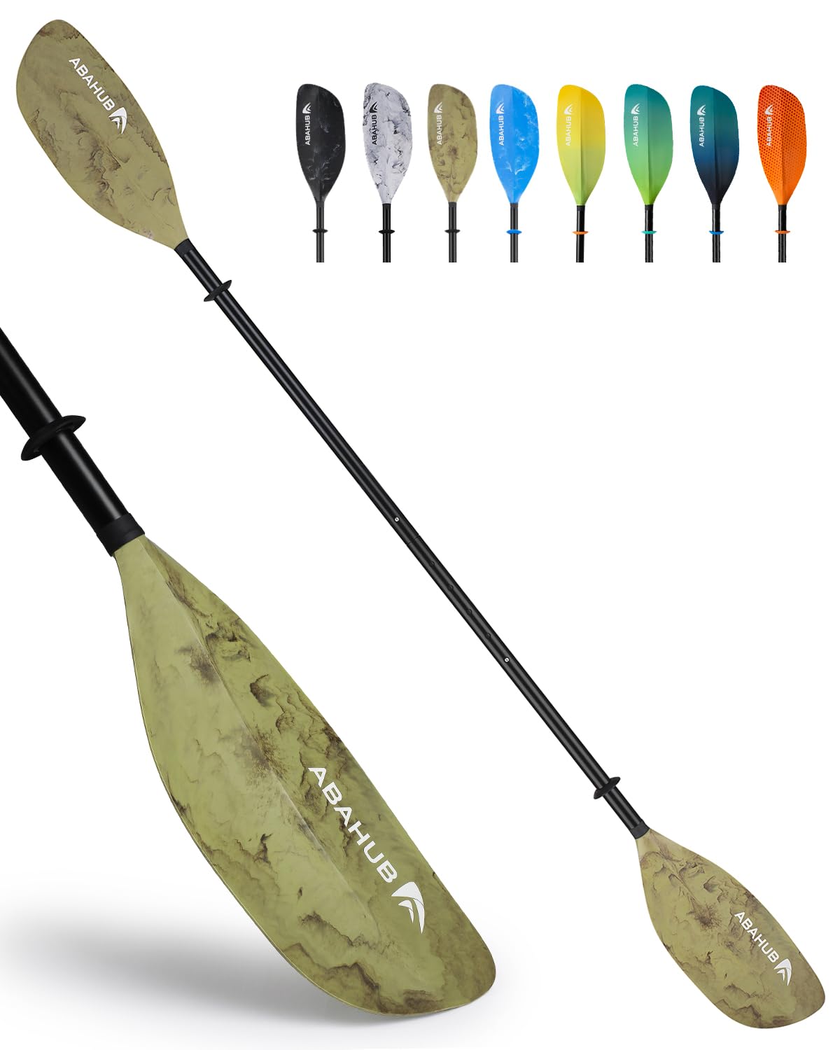 Abahub Adjustable Kayak Paddle 230-250 cm/90.5-98.4 Inches Floating Kayaking Oars Boating Oars Canoeing Oars Camouflage