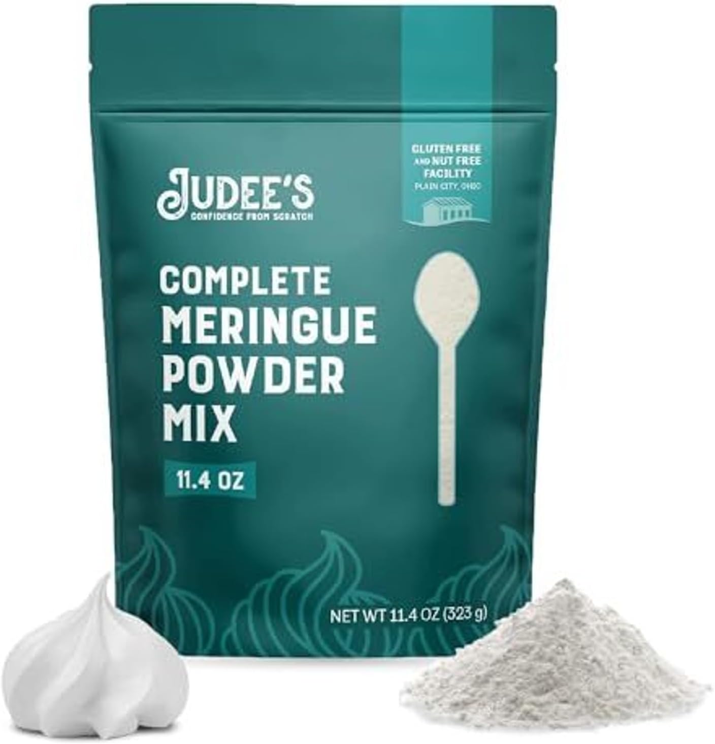 Judee's Gluten Free Complete Meringue Powder Mix - Royal Icing Mix & Cookie Decorating Supplies - Meringue Powder for Cookies & Pies - 11.4 Oz