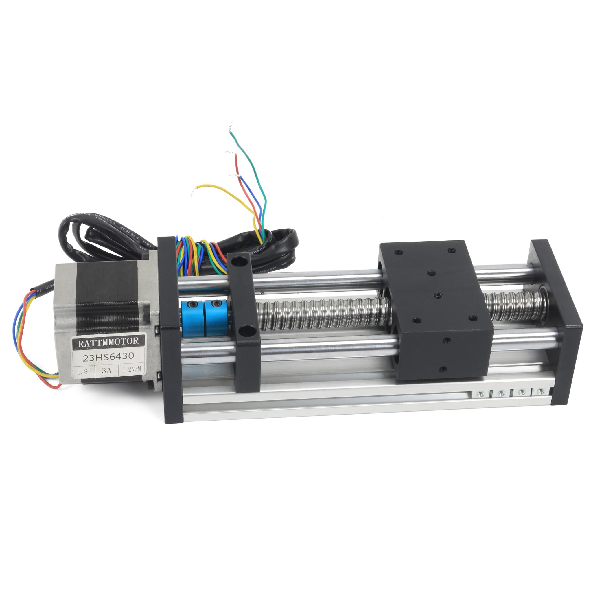 RATTMMOTOR EBX1605 400mm / 15.75" CNC Linear Stage Actuator, Double Optical Axis Linear Slide Rail and 1605 Ball Screw CNC Linear Motion Rail Guide with Nema23 Stepper Motor for DIY CNC Router Machine