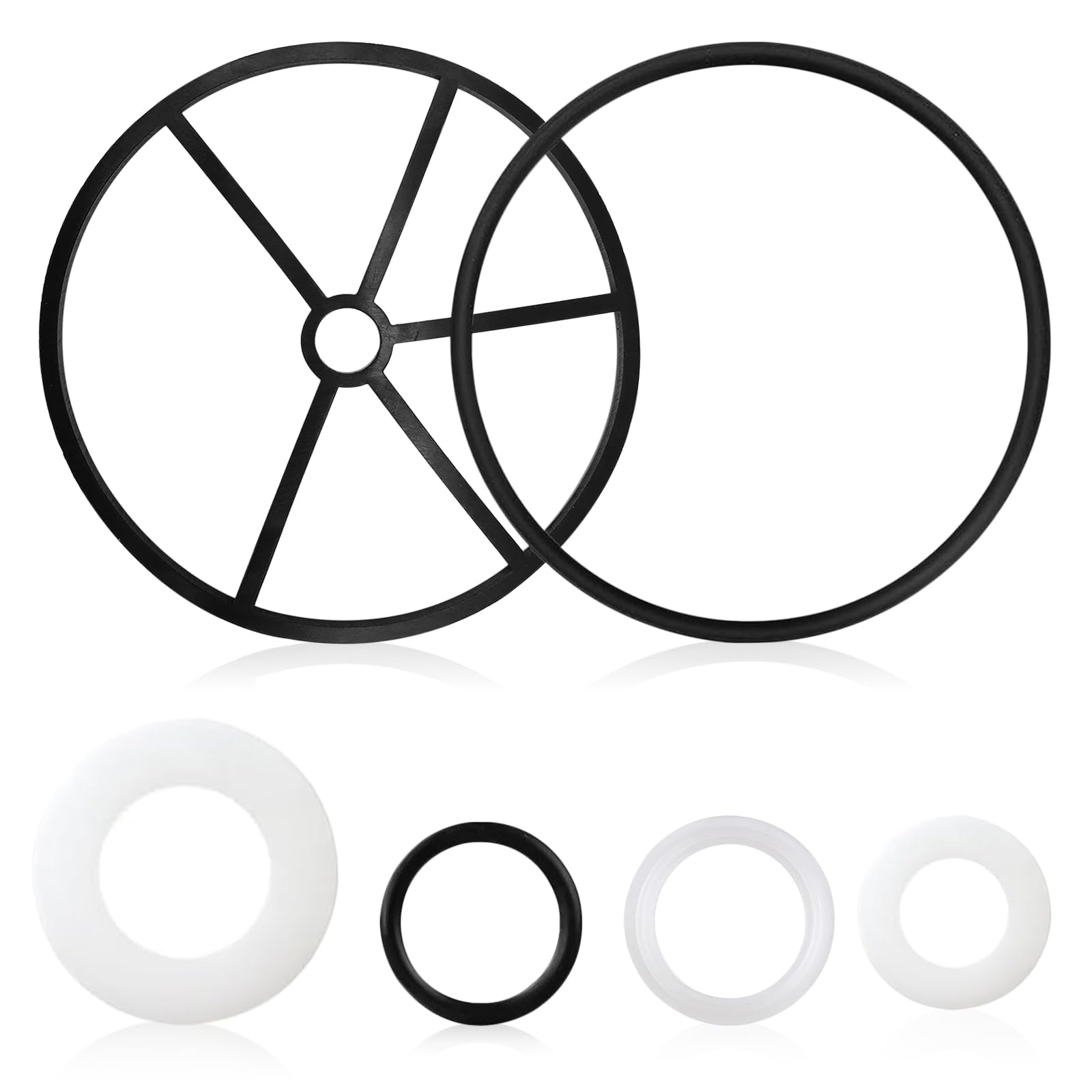 Replacement Sealing Ring Pool Pump, Rubber Multi Port Valve Seal for Hayward Vari-Flo XL Valve Filter, Black/White