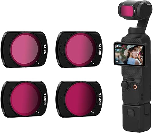 Kit de filtro magnético ND compatible con DJI Osmo Pocket 3 Cámara, ND8, ND16, ND32, ND64 Filtro de lente para Osmo Pocket 3 Accesorios Impermeable