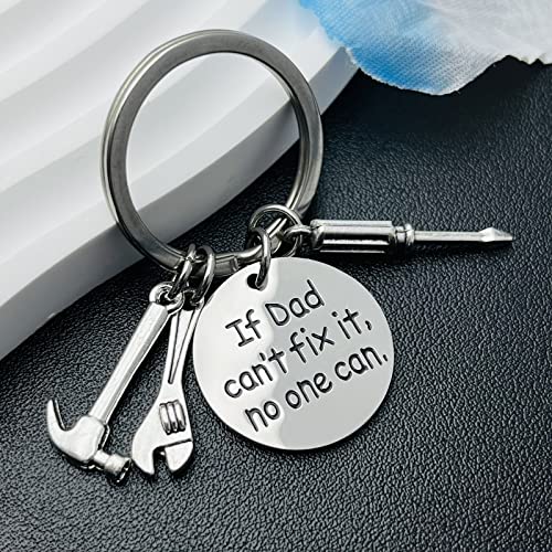 Father’s Day Gifts Dad Keychain From Son Daughter Children Dad Gifts Keychain For Stepdad Christmas Birthday Gifts For Men (If Dad Can't Fix It, No One Can) #TOP1