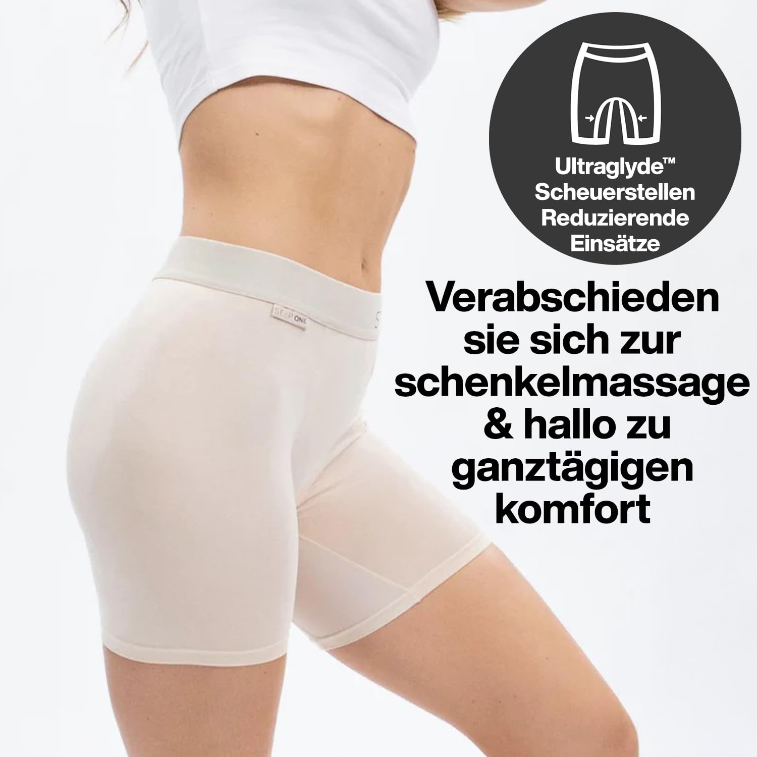 STEP ONE Boxershorts Damen Unterwäsche - Feuchtigkeitsabweisende Damen Boxershorts, Pantys Damen Unterhosen mit Scheuerschutz, Bequeme Hotpants Damen Unterwäsche