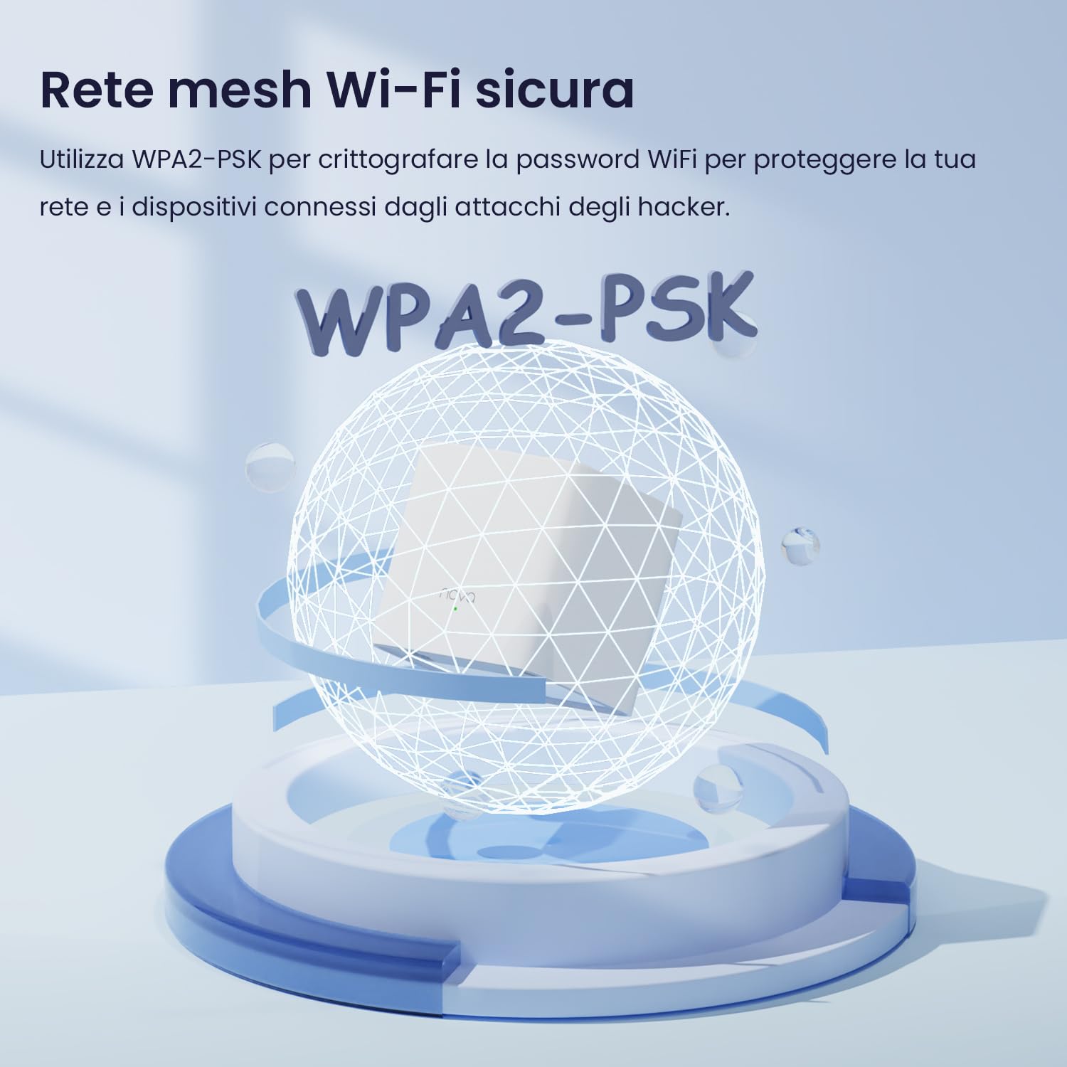 Tenda Nova MW3 WiFi Mesh, AC1200 Dual Band Con Copertura Fino a 200MQ, 2 Porte Fast Ethernet, Roaming Senza Interruzioni, Rete Ospite, Parental Control, Confezione da 2 Pezzi