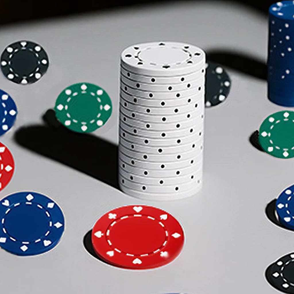 100 Pcs Plastic Poker Chips Set with Denominations, Includes Storage Bag & Mini Poker Deck - Professional Grade for Casino, Blackjack, Mahjong & Game Nights