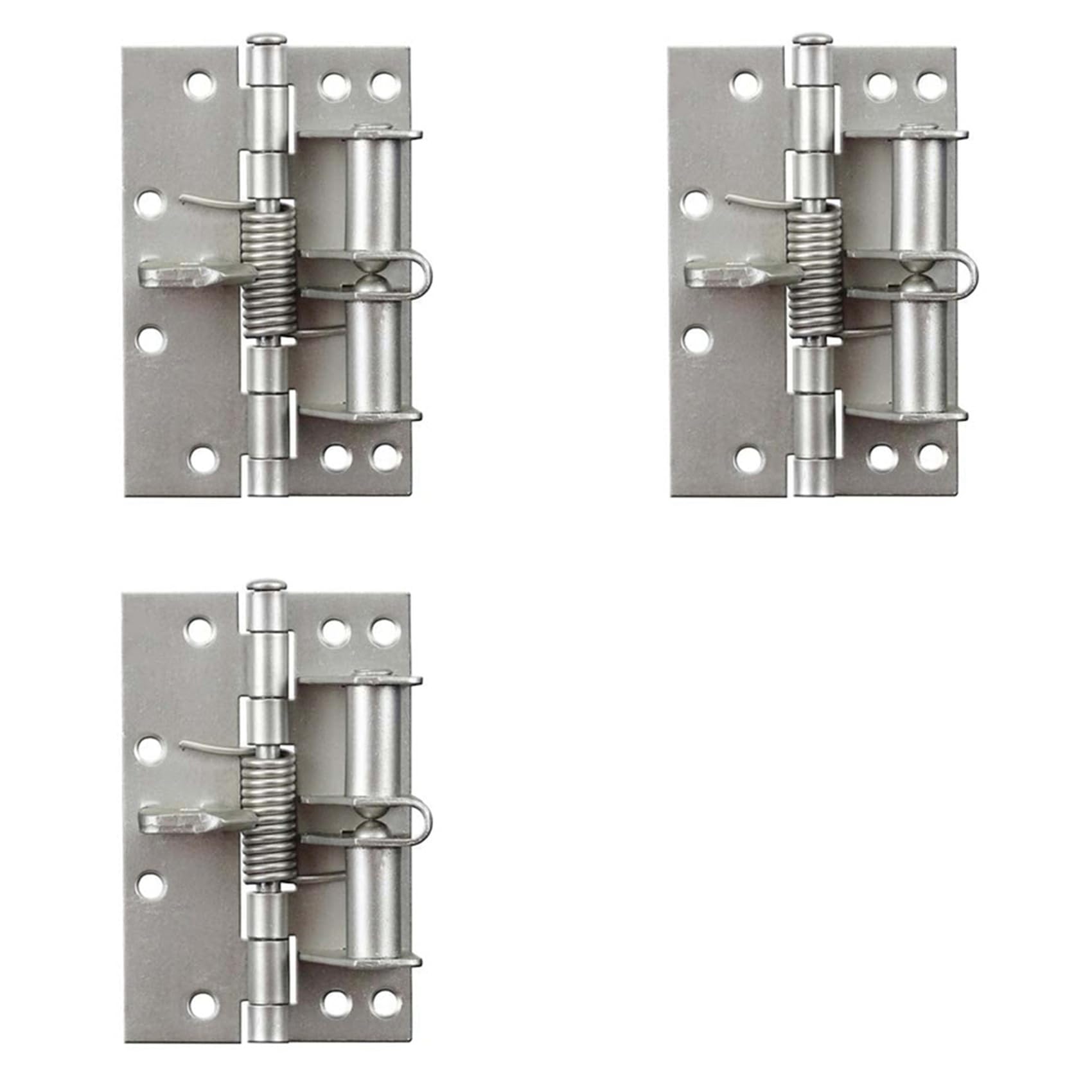 Oewwthy Silver 3X Automatic Door Closer Hinges For Cabinet Wardrobe Detachable Spring Hinges Positioning Door Closer,