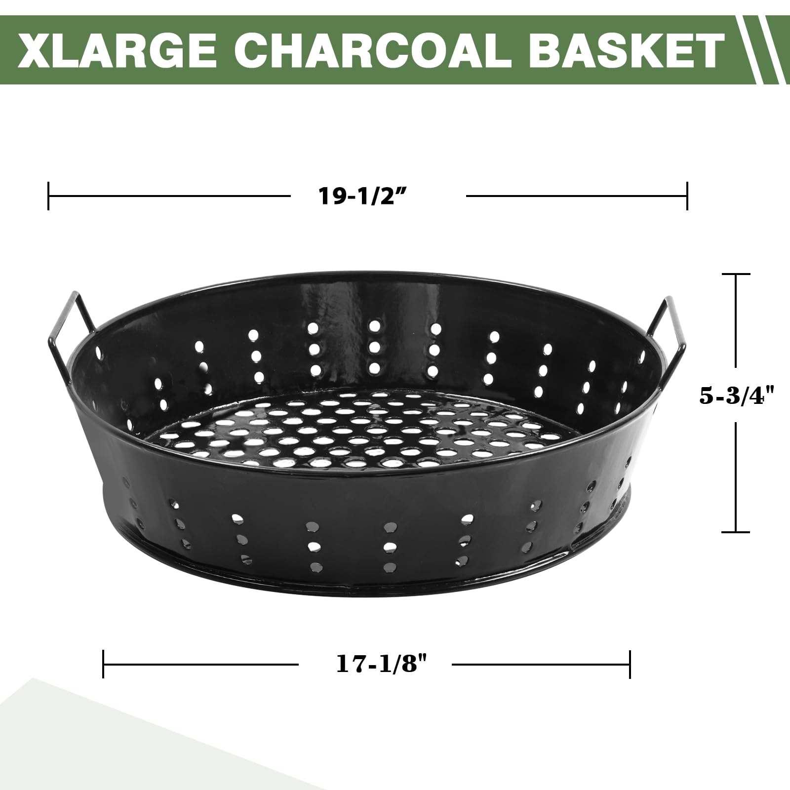 KAMaster Kohlestahl-Holzkohle-Korb Für Big Green Egg – Feuerfest, Mit Teflon-Beschichtung, Trichterförmig