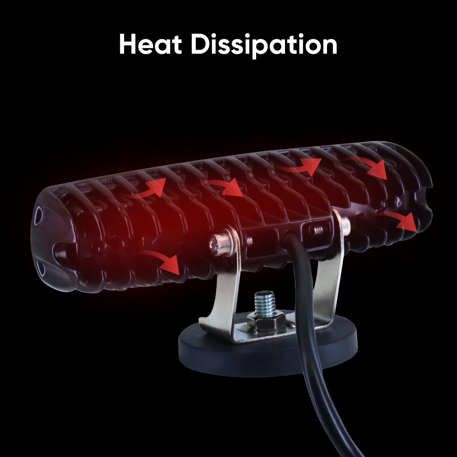 Lumière de sécurité industrielle de 30 W pour chariot élévateur – Zone d'avertissement de ligne droite rouge, boîtier en aluminium robuste étanche IP68, support de montage réglable avec base