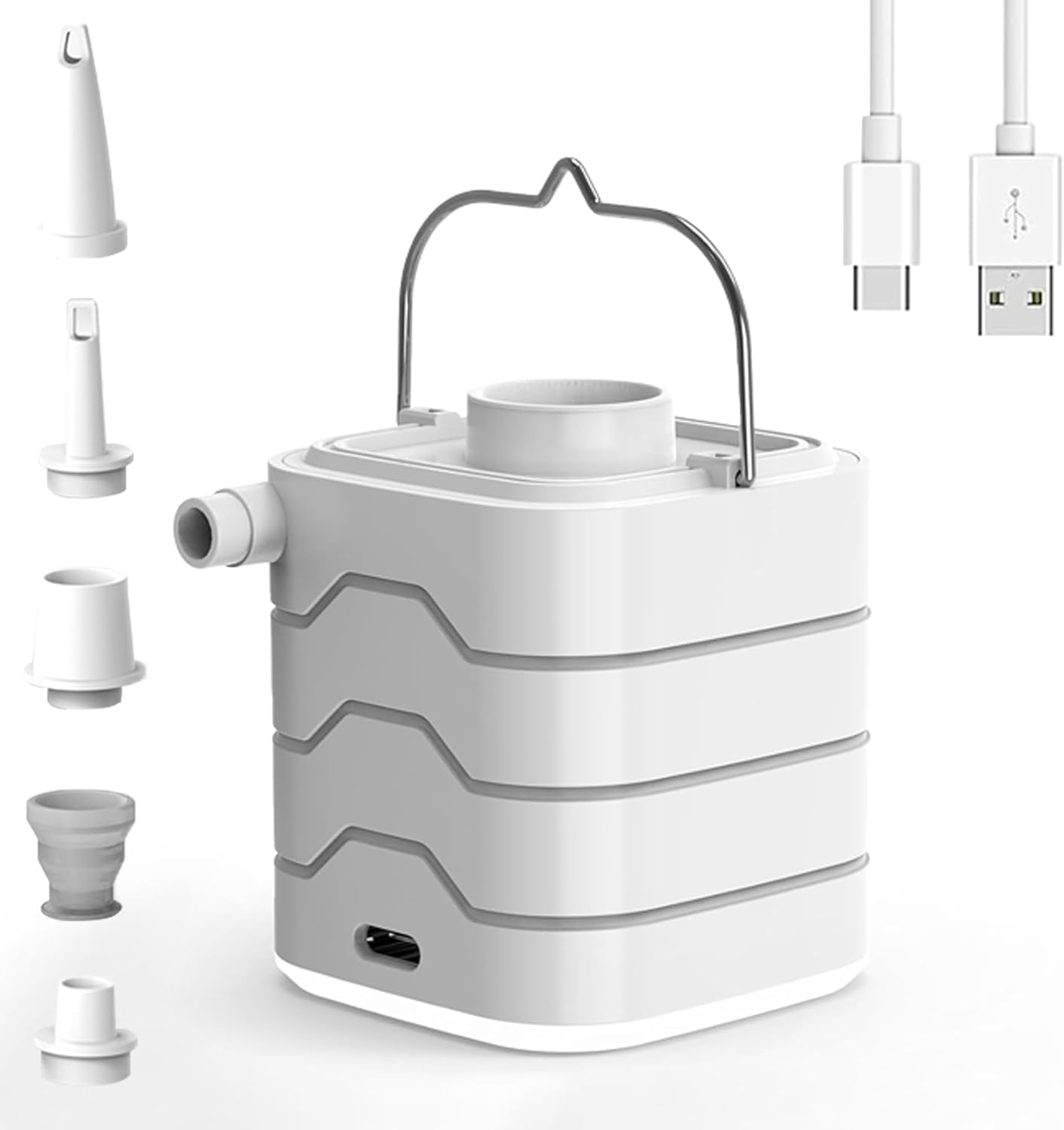 Minibomba de aire eléctrica portátil para inflables, anillos de natación, almohadillas de dormir, bolsas de vacío, colchón, fogatas de camping e