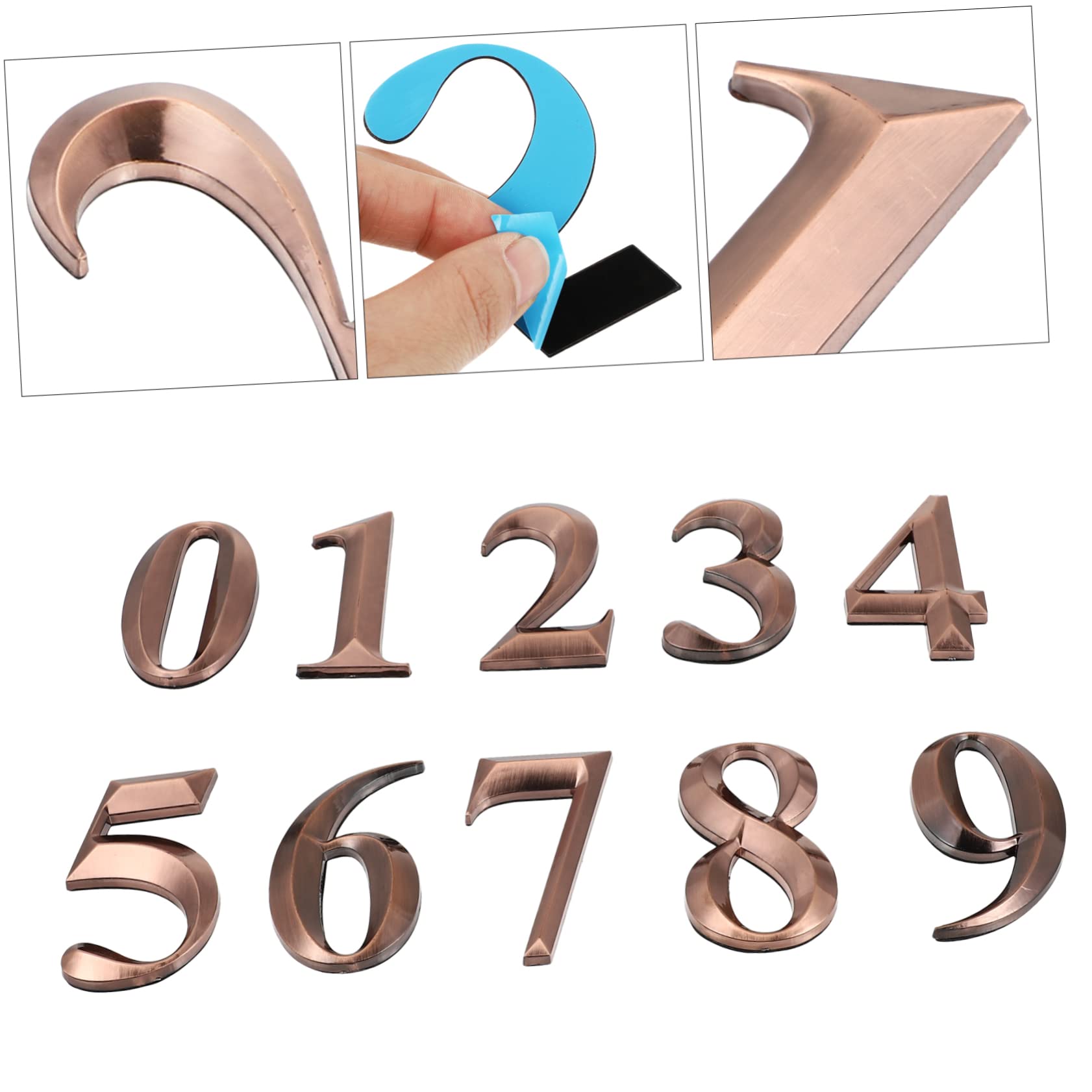 SHINEOFI 3 Ensembles Numéro De Maison Numérique Monté Autocollant Fantaisie Petit Décalcomanies Étiquette De Porte D'adresse Signe De Résine Abs 10 Pièces * 3