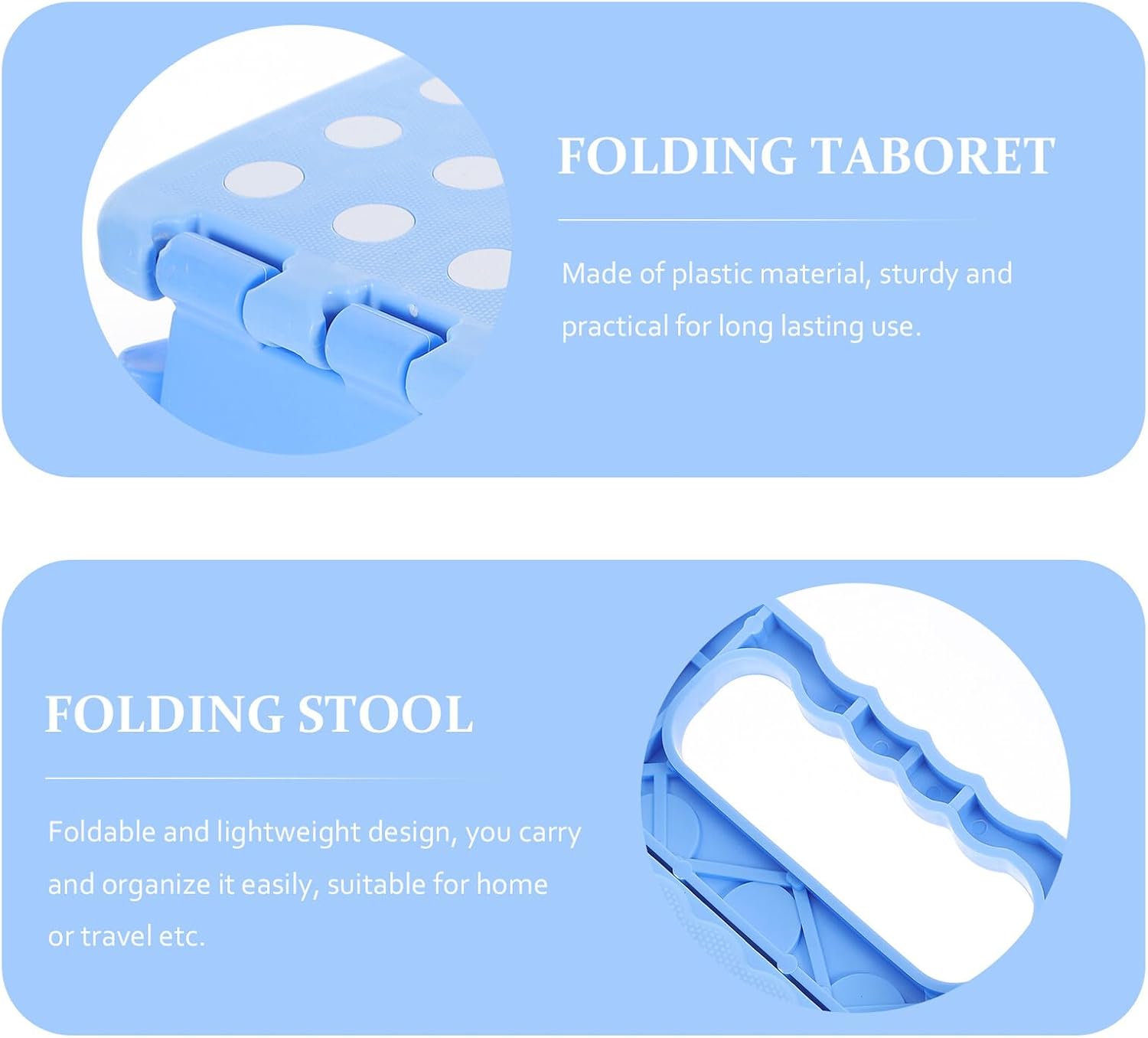 BESPORTBLE Portable Folding Stool Small Size with Safety Lock Compact Foldable Taboret for Home Kitchen Bathroom Use