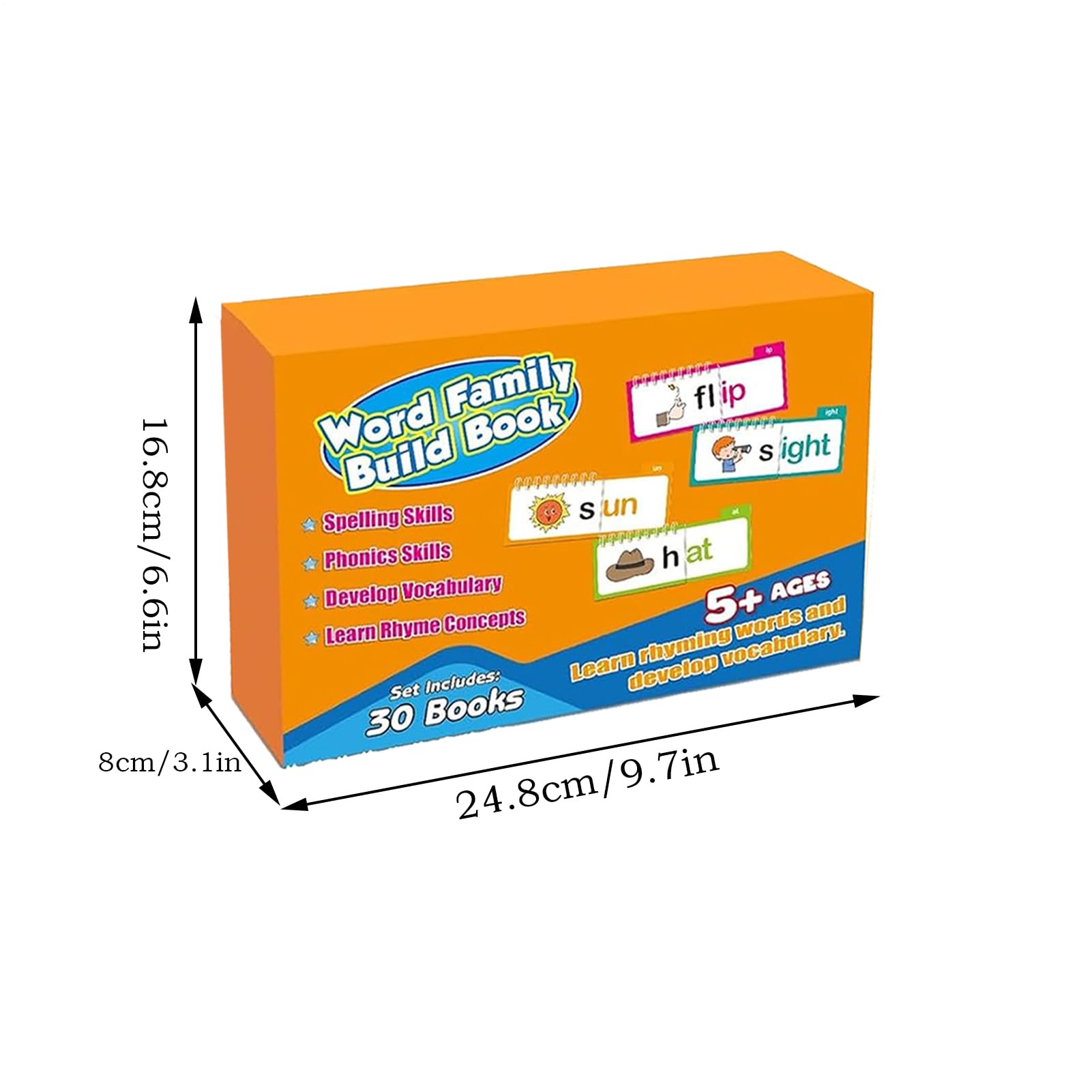 Cartes Flash De Vocabulaire - Word Family Build Book | 30 Lire ET Rhyme Books | Word Family Flash Cards | Livre De Construction De Familles De Mots | Jeux De Lecture Éducatifs