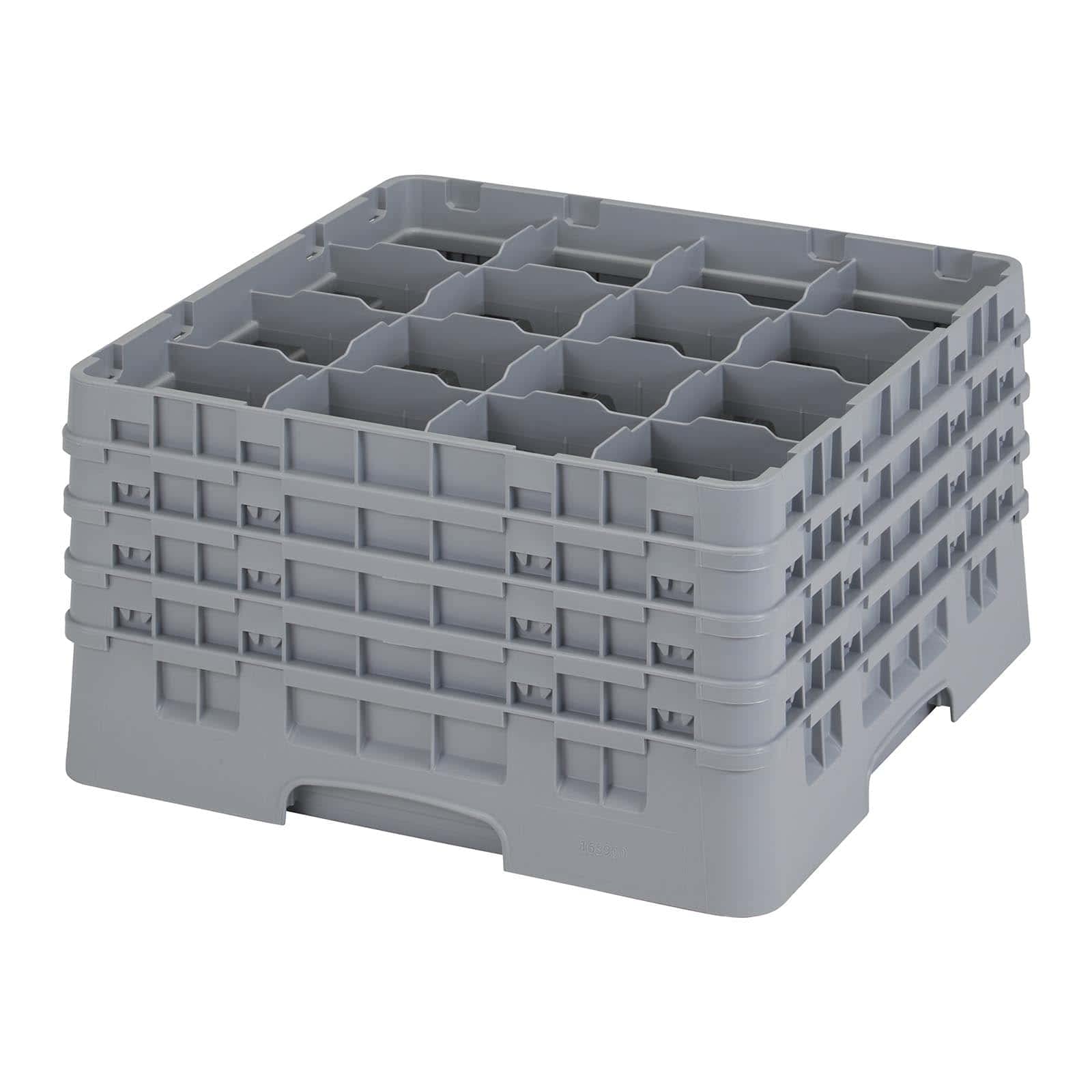 (16S900151) 16 Compartment Stemware & Tumbler Glass Rack - Camrack by Cambro – 9-3/8-Inch, Plastic, Soft Gray, Pack of 2