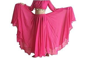 Women's Belly Dance Dandiya Dress Tribal Chiffon Full Skirt, Praise Dance Skirt