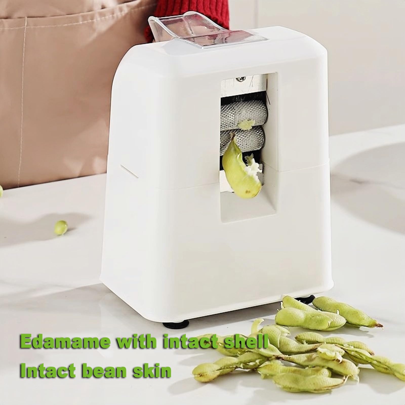 Vollautomatische Erbsenschalenmaschine, 3 kg/h hohe Leistung mit Typ-C-Schnellladung, geringer Bruch für den Heimgebrauch, perfekt für Edamame und Erbsen