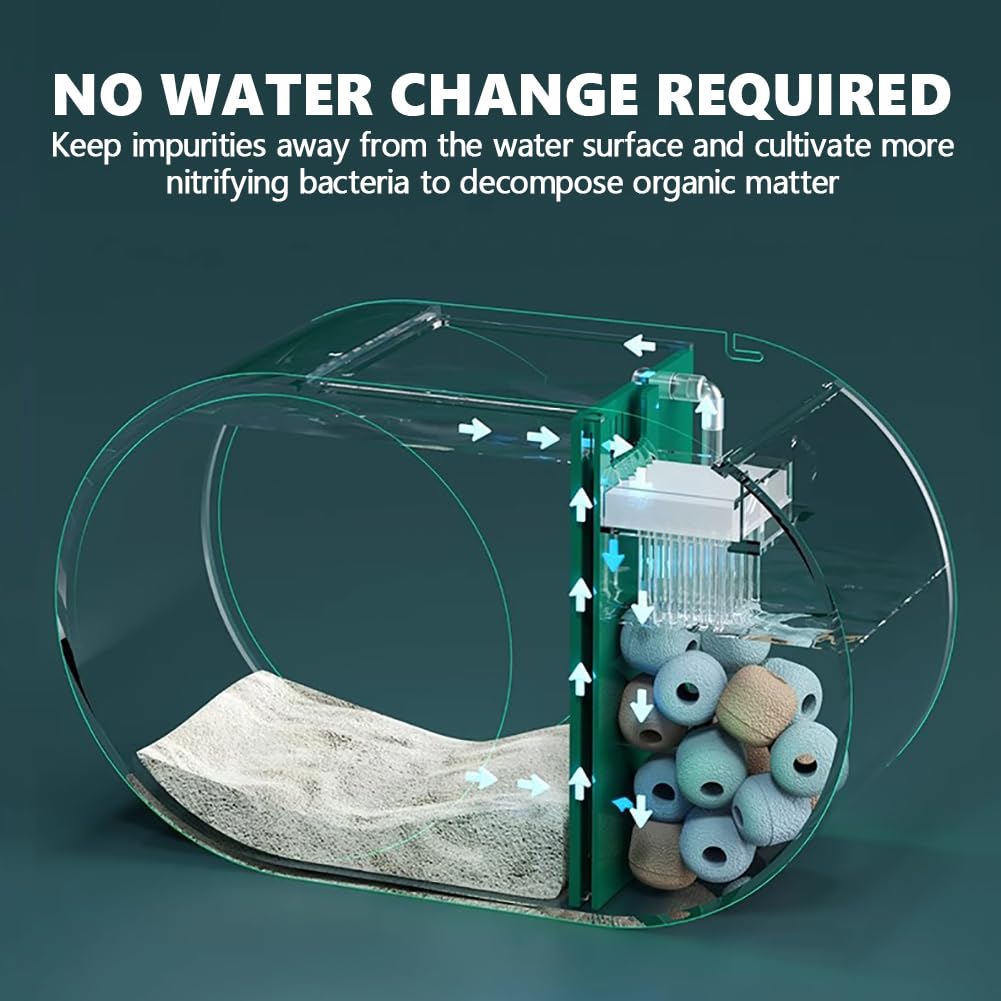 Acquario Acrilico HD, Serbatoio di Pesce Betta in Plexiglass Ginnastico, Acquario Trasparente USB, Serbatoio di Pesce da 3,43 Galloni per Pesce Rosso/Betta con Luce A LED, 39 * 15 * 24 Cm