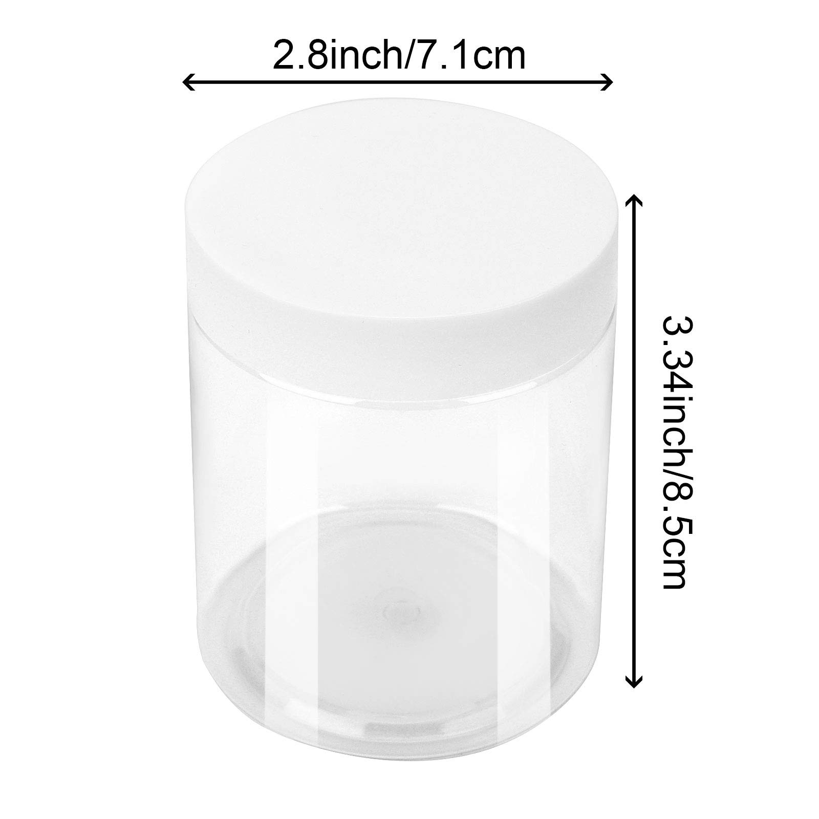 30 tarros de plástico transparente de 8 onzas con tapas blancas, recipientes recargables a prueba de fugas de grado alimenticio a granel, tarros de muestra de especias para productos de 2