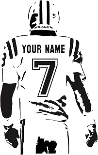 Personalized Custom Football Wall Decal - Choose Your Name & Numbers Custom Player Jerseys Vinyl Wall Decal Sticker Decor Kids Bedroom (15