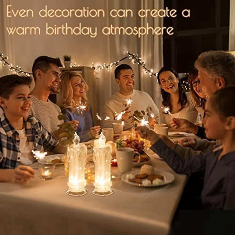 DIGSMORDEN 4PCS LED Flameless Candles,LED Clearance Pillar Candles, Battery Included,Decoracion for Halloween Christmas Easy to Use