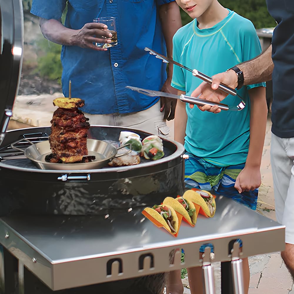 Asador vertical de acero inoxidable para horno/parrilla - Gyro/Shawarma Pan Asador Pincho Stand para brocheta, placa de giroscopio/sartén para pollo, carne, kebabs - Uso doméstico 7