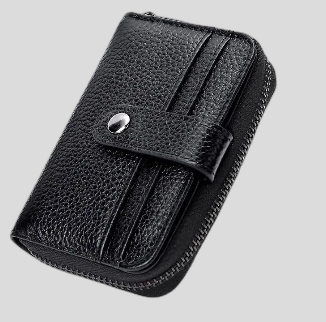 Slim Skinny Fit Card Wallet for Men and Women (Button Black Card Holder)-image-17