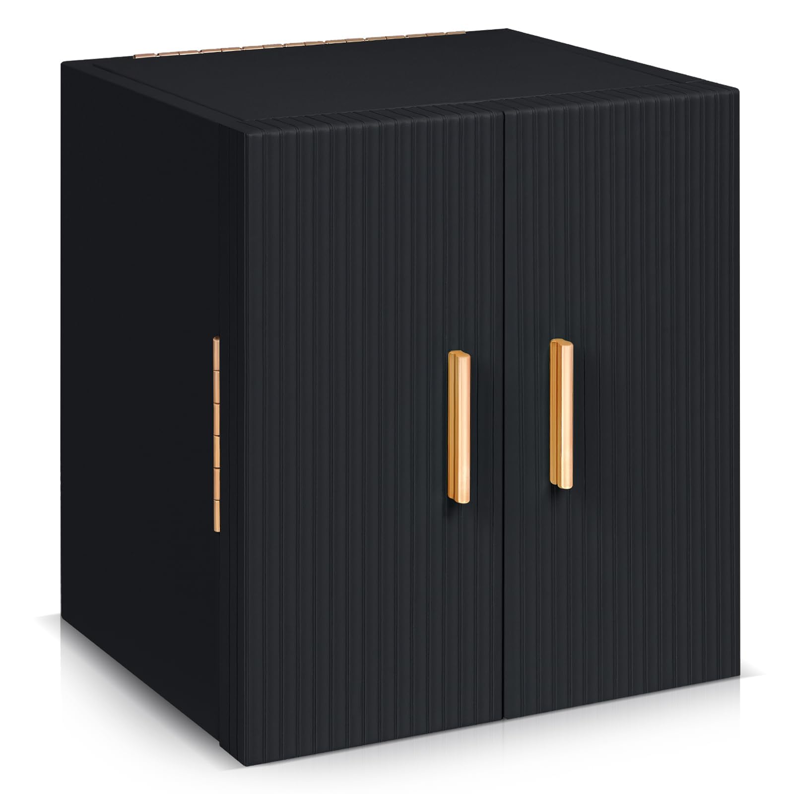 Dajasan Large Jewelry Box for Women, Jewelry Organizer Box with 3 Drawers, Jewelry Storage Organizer with Mirror for Necklace Ring Bracelet Watch, Gift Idea, 8.7 x 7.5 x 9.8 Inches (Black)