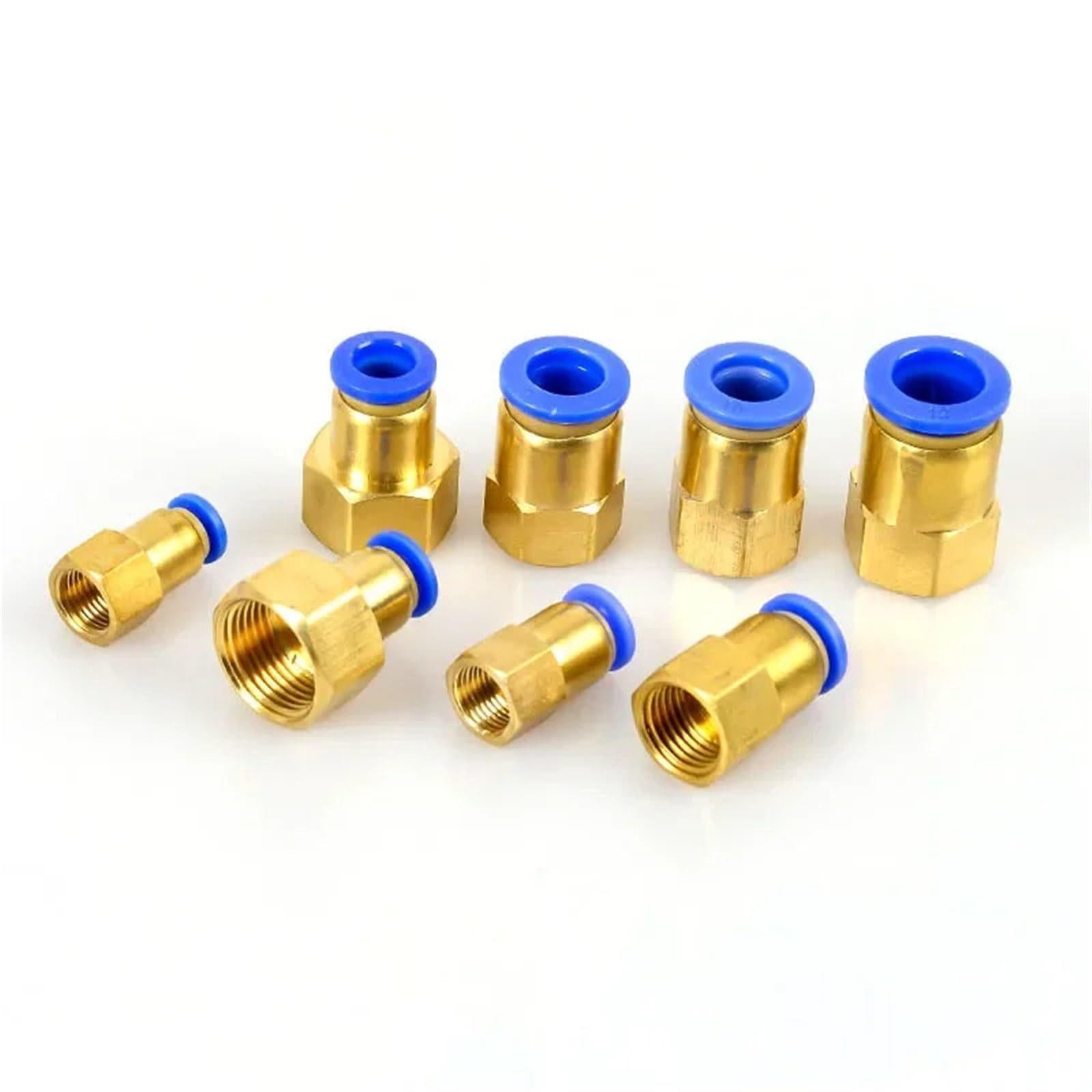PCF Air Pipe Fitting 4 6 8 10 12mm Hose Tube 1/8 3/8 1/2 1/4 Inch Female Thread Brass Pneumatic Connector Quick Joint 5Pcs(PCF6-02)