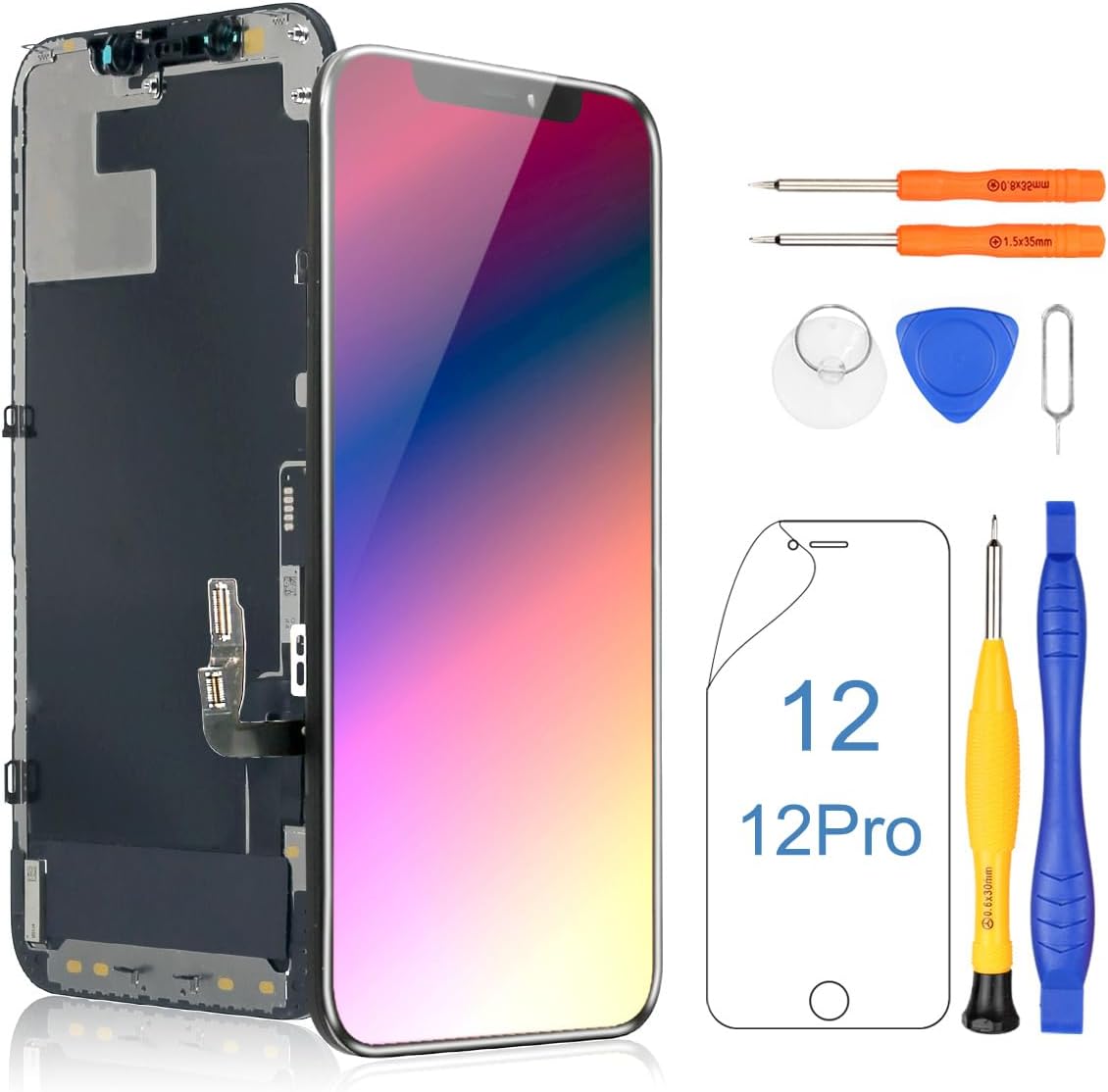Yodoit for iPhone 12/12 Pro Screen Replacement Kits Full HD COF Touch Display 6.1 Inch LCD Glass