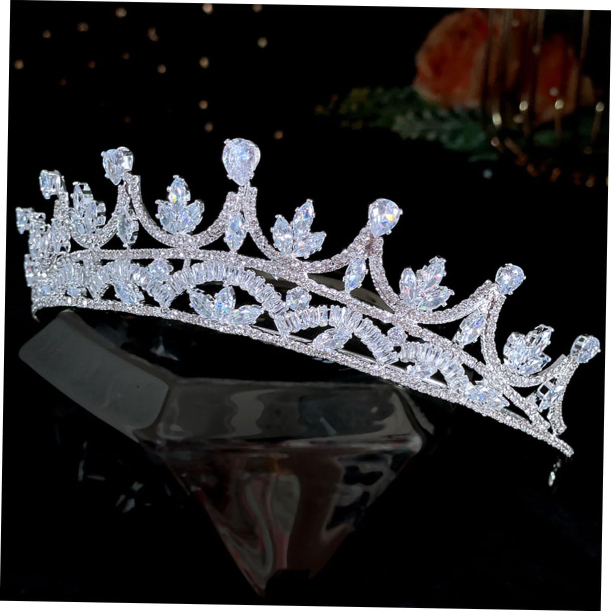 Diadema de Zirconia Plata para Novia, Boda y Días Obsequios