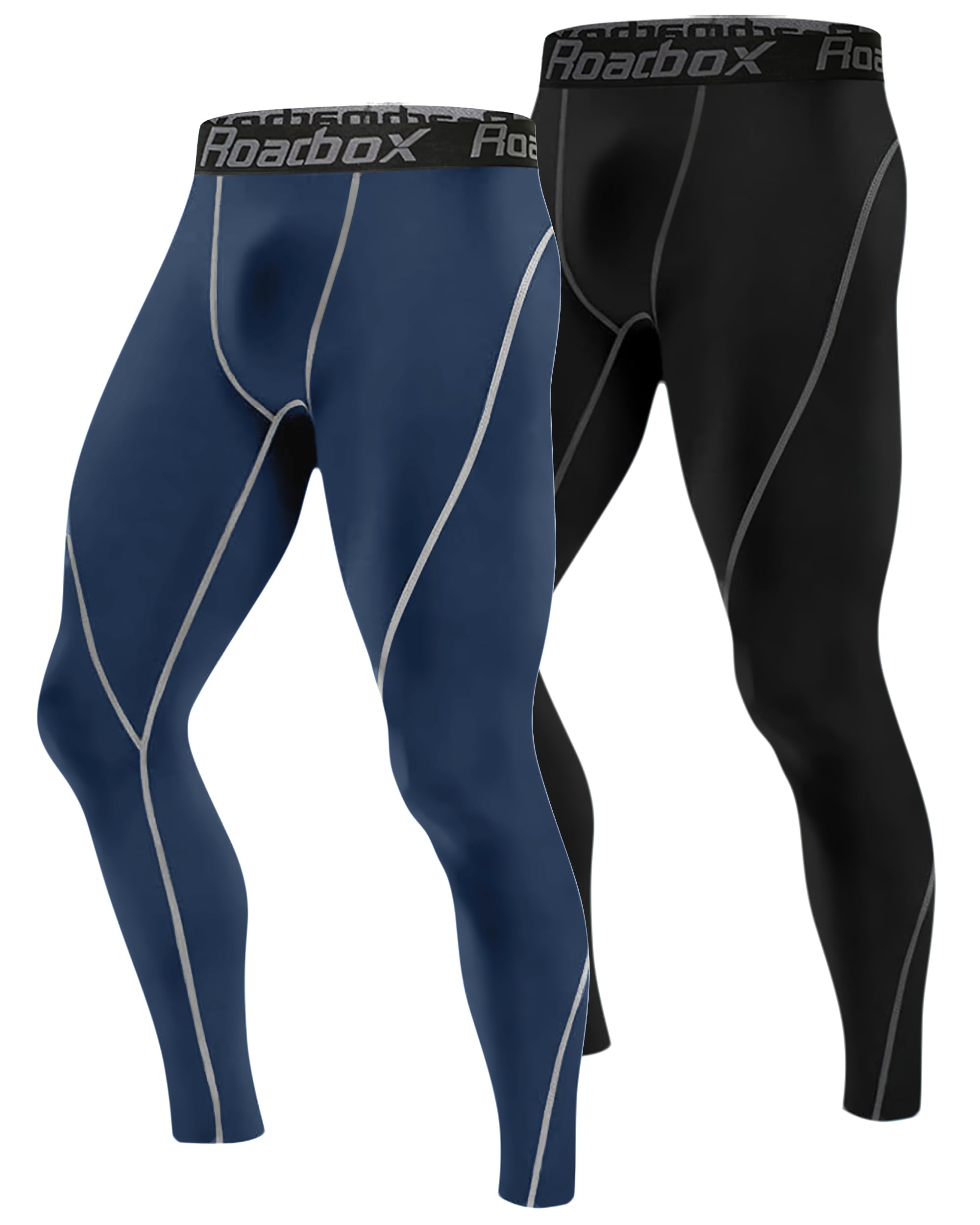 Roadbox Kompressionshose Herren Laufhose Lang für Sport, Training, Fitness, Radfahren, Yoga, Wandern, Basketball