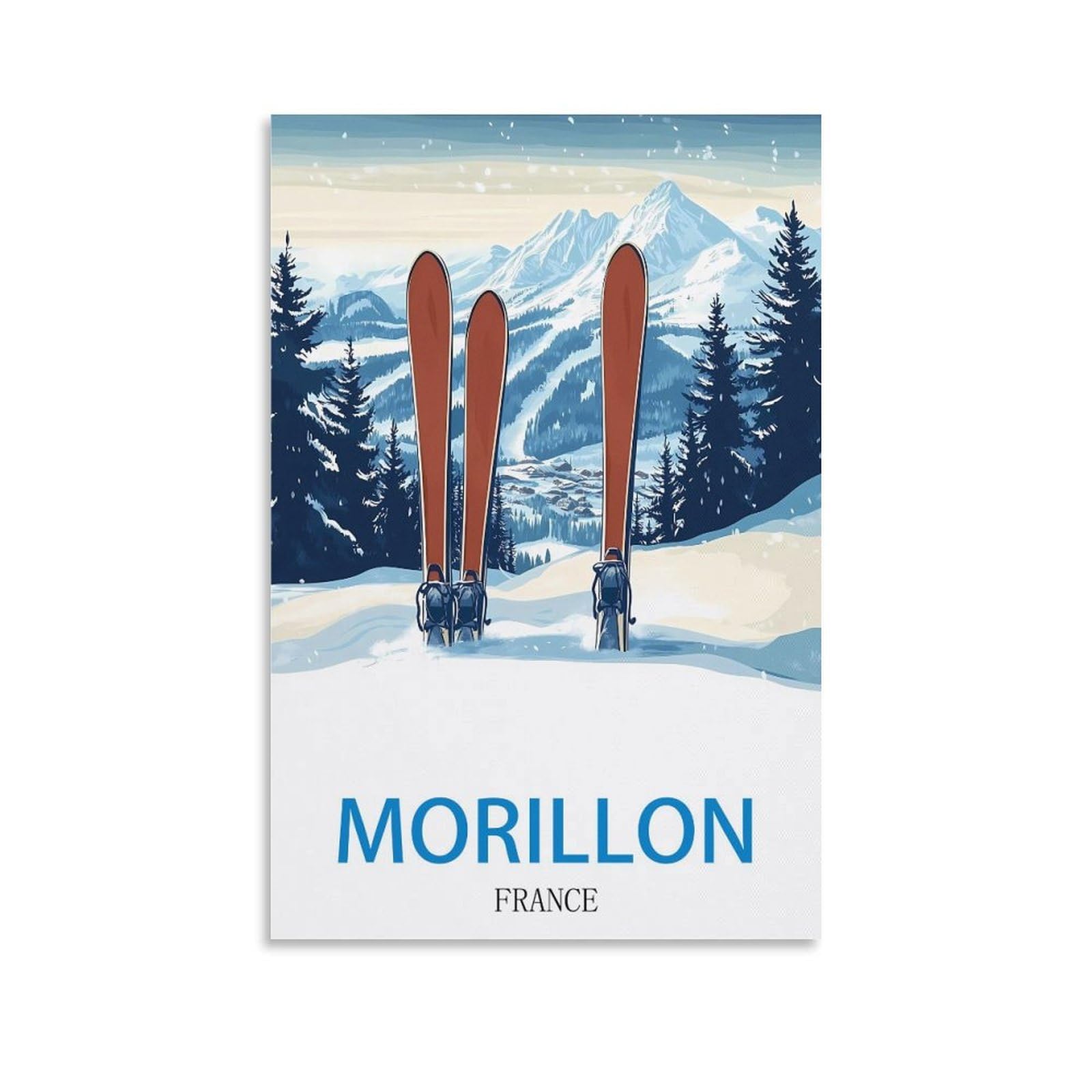 WGMDOEE France Morillon Vintage Travel Posters 08x12inch(20x30cm) Canvas Poster Living Room Wall Art Home Decor