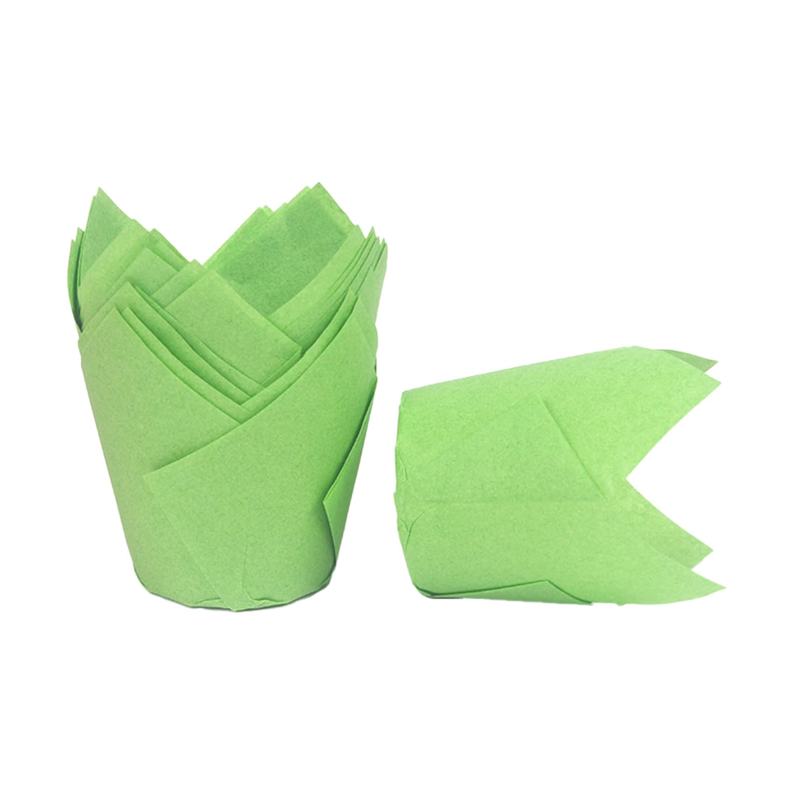 matumou 50Pcs Tulip Flower Shape Muffin Cup Disposable Holiday Party Cupcake Liner Kitchen Tools Cupcake Liner