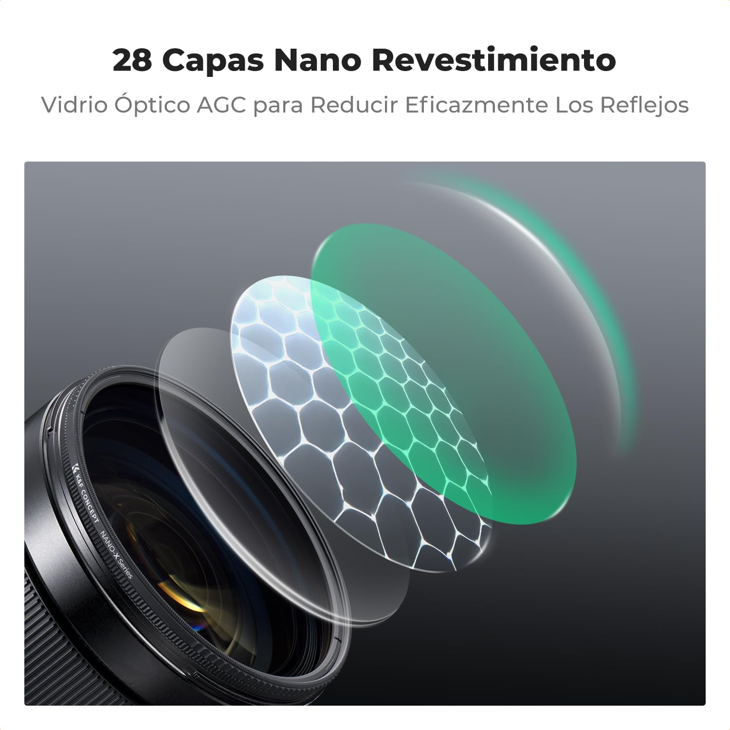 K&F CONCEPT 77mm Nano-Xcel Filtro Polarizador Circular True Color & Reflexión Ultra Baja,CPL Filtro Color Vedadero & Reflex Ultra Baja con 28 Capas Revestimiento Nano,Un Paño de Limpieza
