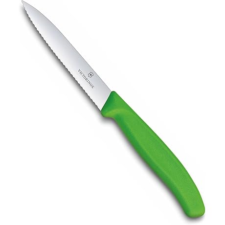 Victorinox Paring Knife for Cutting and Vegetables - 6.7736.L4 Swiss Classic Serrated...