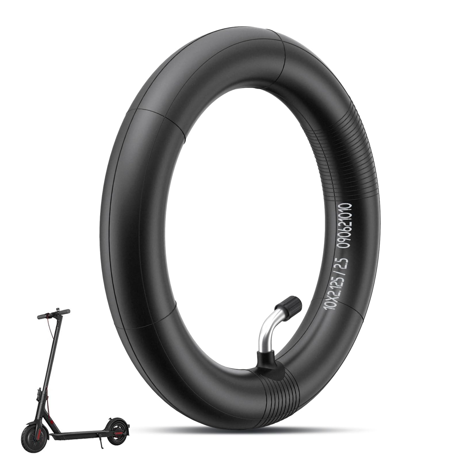 SYACHI 10 x 2/2.125/2.5 E Scooter Inner Tube Thickened, 10 Inch E Scooter Replacement Hose with Silver Valve, Extra Thick Inner Tube e Scooter, Not Easy Leaking, Pack of 1