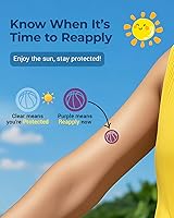 Vista 2 de Paquete de 80 calcomanías de detección UV para protección solar con patrón de bola de protección solar, puntos para protección solar para niños