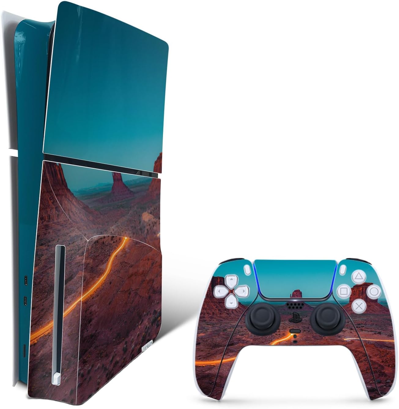 MightySkins Skin Compatible with Playstation 5 Slim Disk Edition Bundle - Monument Valley | Protective, Durable, and Unique Vinyl Decal wrap Cover | Easy to Apply | Made in The USA