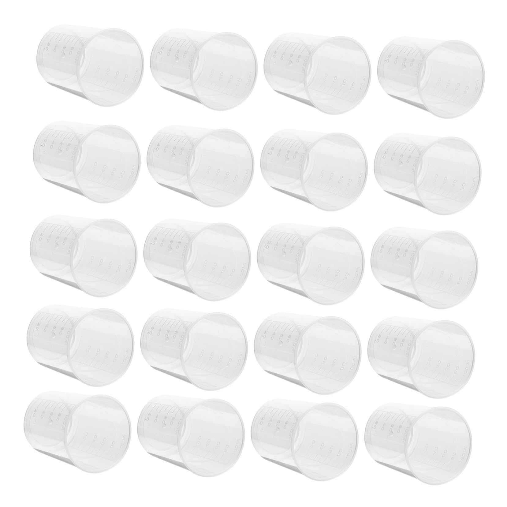 Pack 100ml Kunststoff Messbecher für Flüssigkeiten